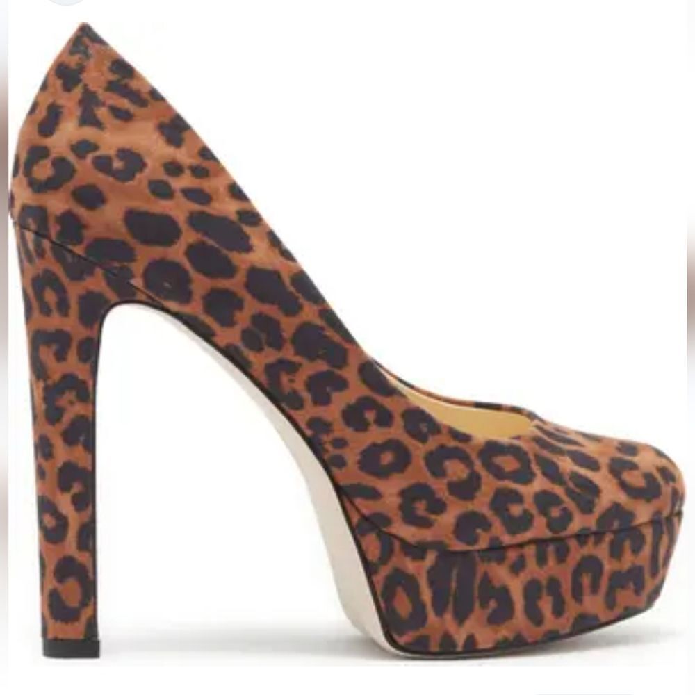 New Jessica Simpson leopard Nellah Platform Pump tiger brown black high heel